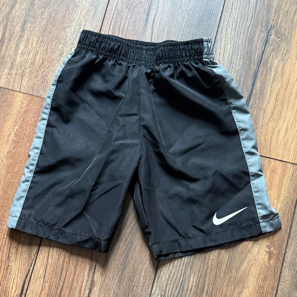 Nike Kids Black Shorts with Gray Stripes